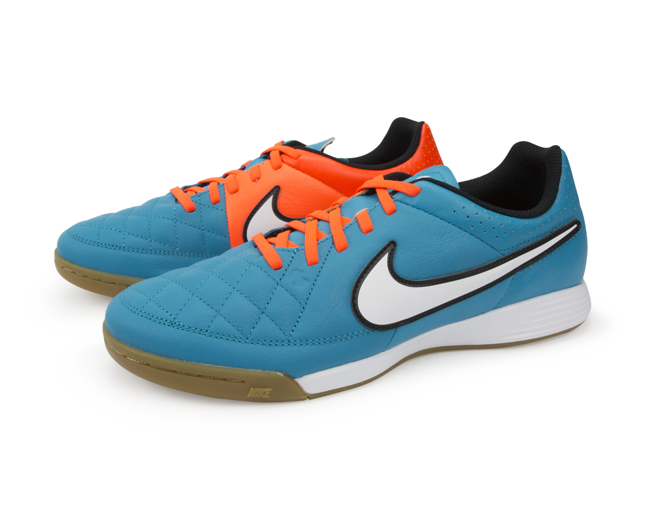 Nike Men's Tiempo Genio Leather Indoor Soccer Shoes Neo Turquoise/White/Hyper Crimson