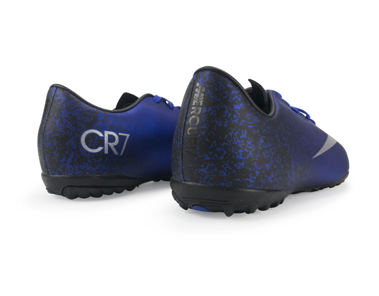 Nike Kids Mercurial Victory V CR7 Turf Soccer Shoes Deep Royal Blue/Metallic Silver