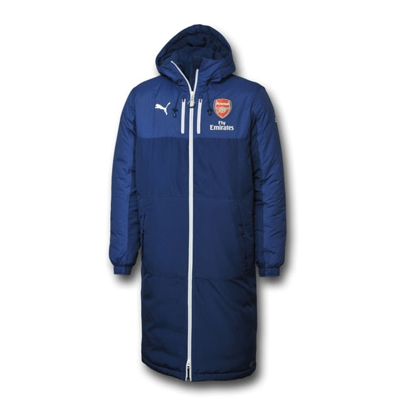 PUMA Men's Arsenal Long Bench Jacket Estate Blue/White