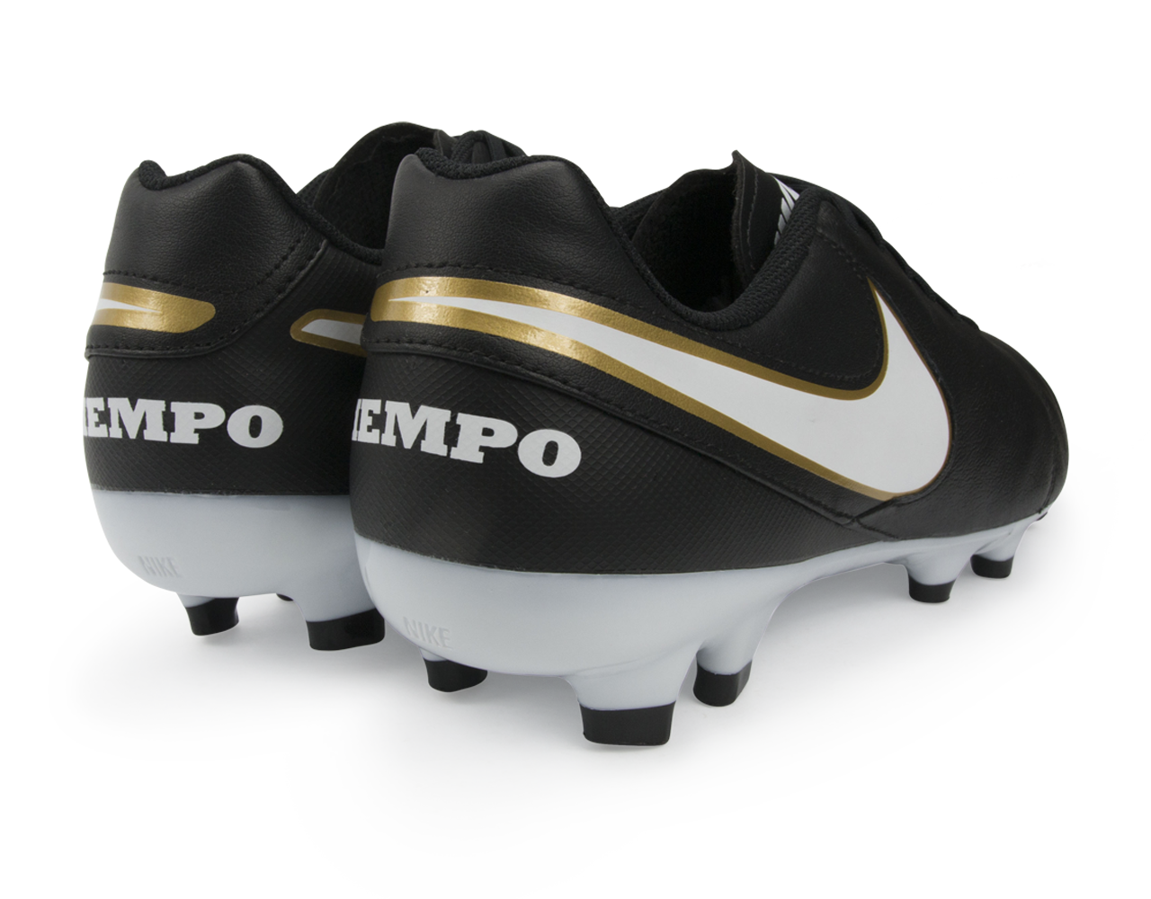 Nike Men's Tiempo Genio II Leather FG Black/White/Metallic Gold