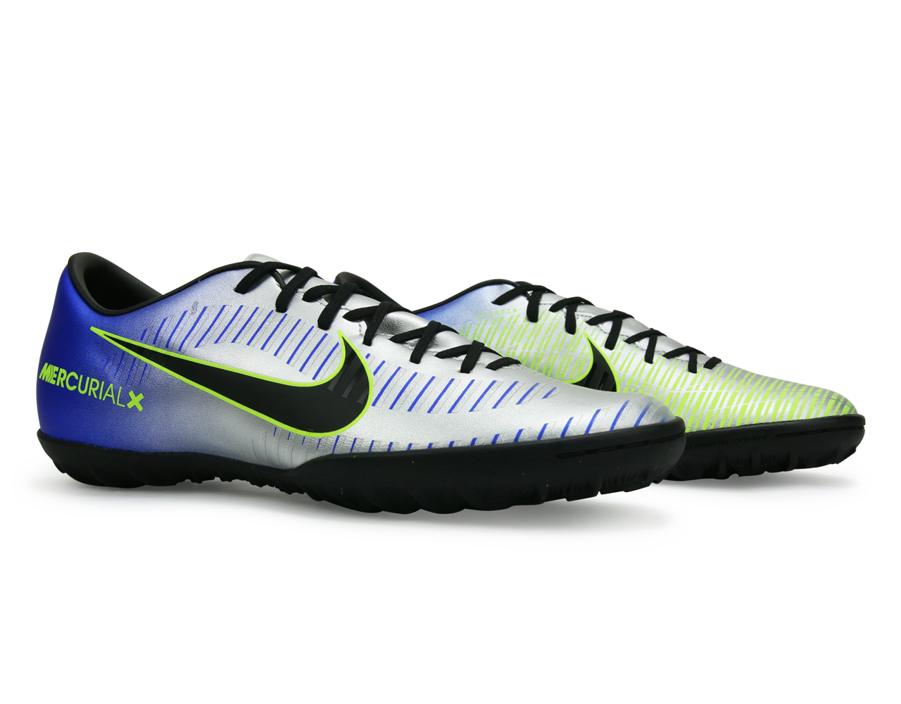 Nike Men's MercurialX Victory VI Neymar Jr Turf Soccer Shoes Racer Blue/Black/Chrome/Volt