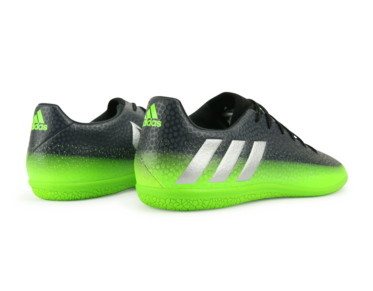 adidas Men's Messi 16.3 Indoor Soccer Shoes Dark Grey/Silver Metalic/Solar Green