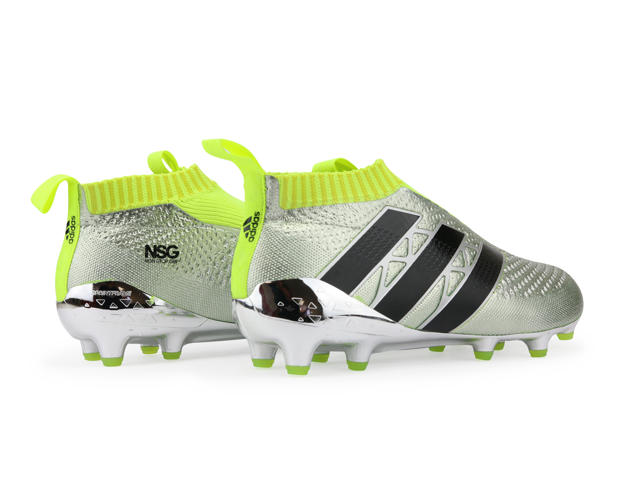 adidas Men's ACE 16+ PURECONTROL FG Silver Metalic/Core Black/Solar Yellow