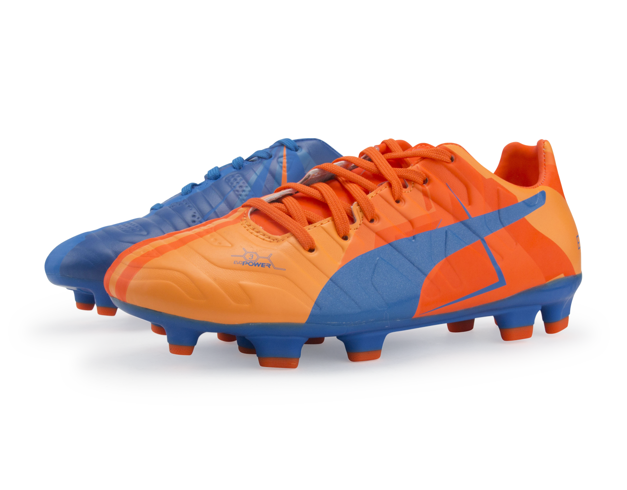 PUMA Kids evoPOWER 3 H2H FG Orange Clown Fish/Electric Blue Lemonade