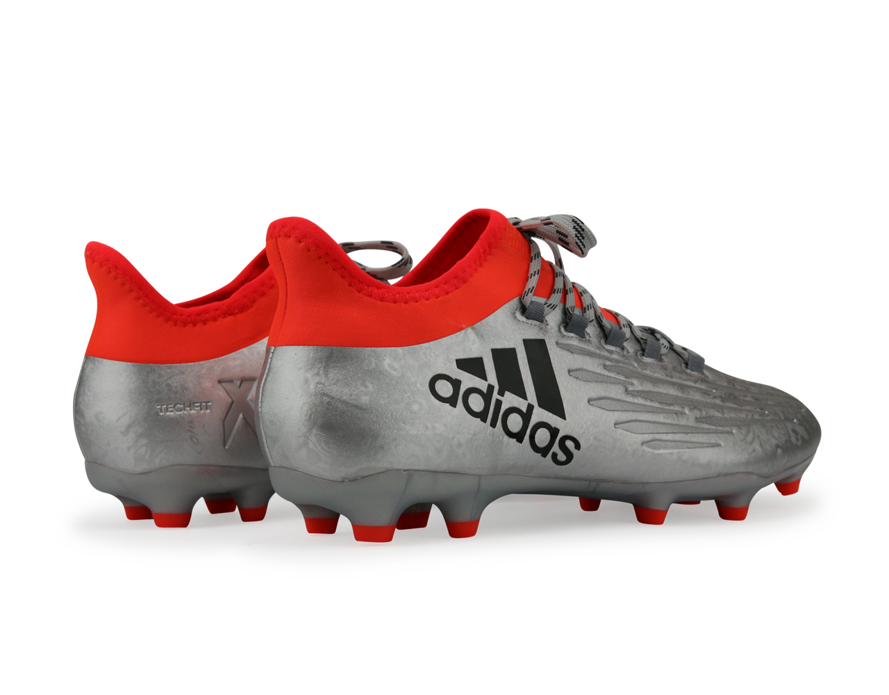 adidas Men's X 16.2 FG Silver Metallic/Black/Solar Red