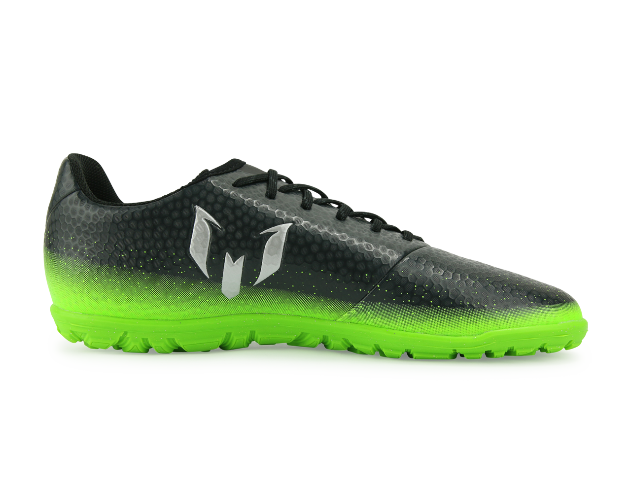 adidas Kids Messi 16.3 Turf Soccer Shoes Dark Grey/Silver Metalic/Solar Green