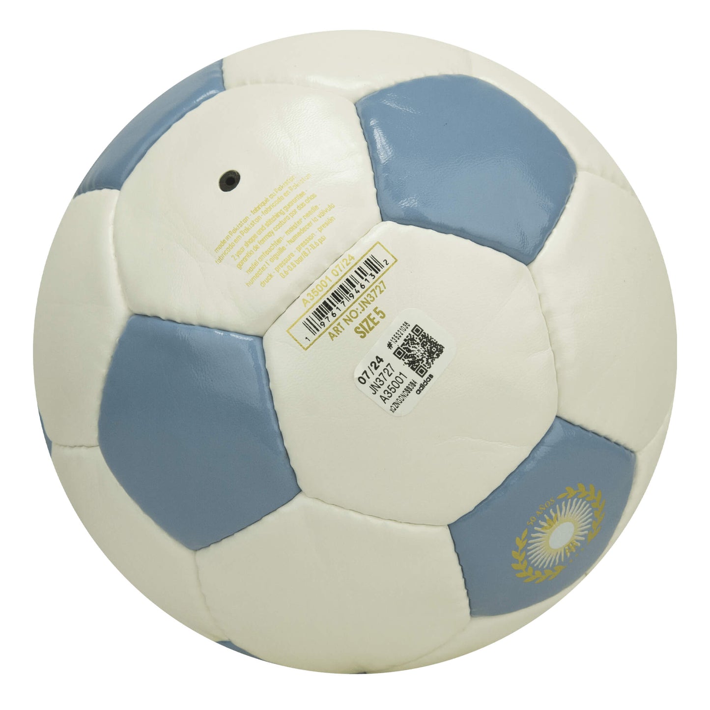 adidas Argentina 50 Years Anniversary Ball White/Gold/Sky Blue
