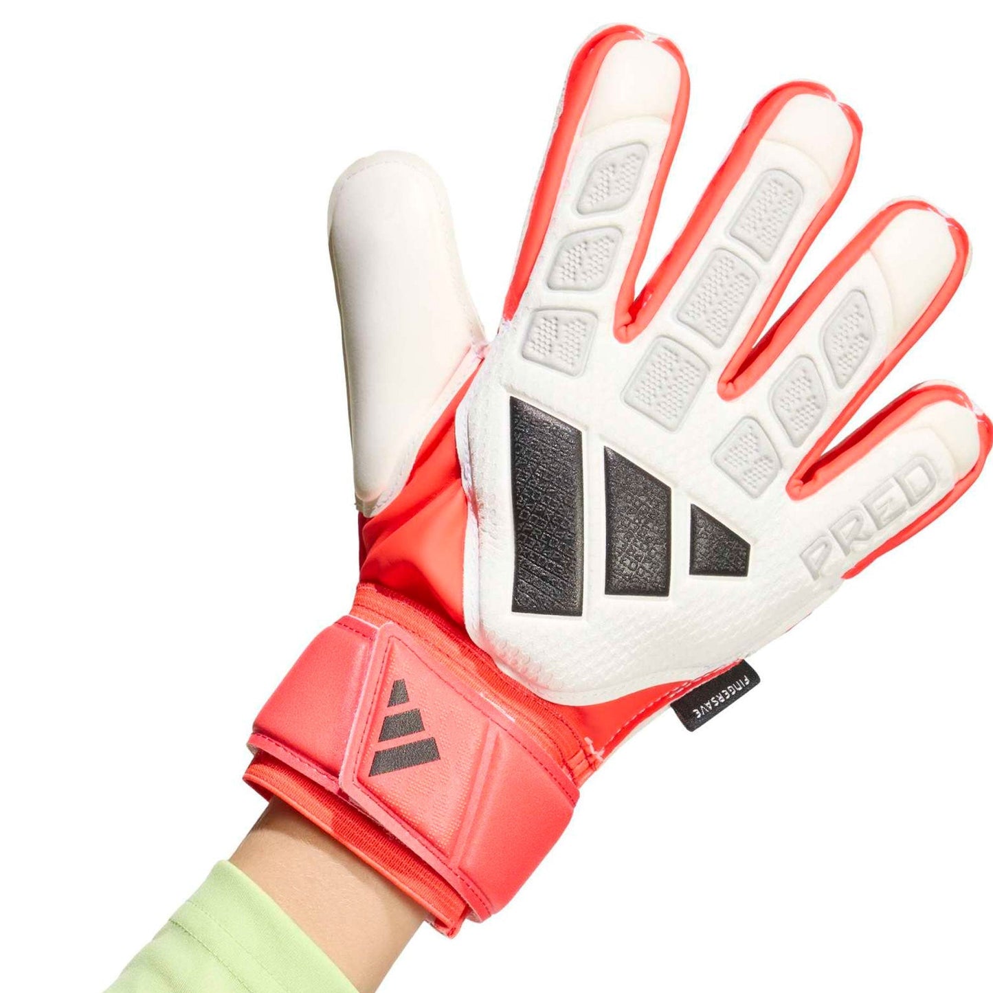 adidas Kids Predator Match Fingersave Goalkeeper Gloves White/Red/Black