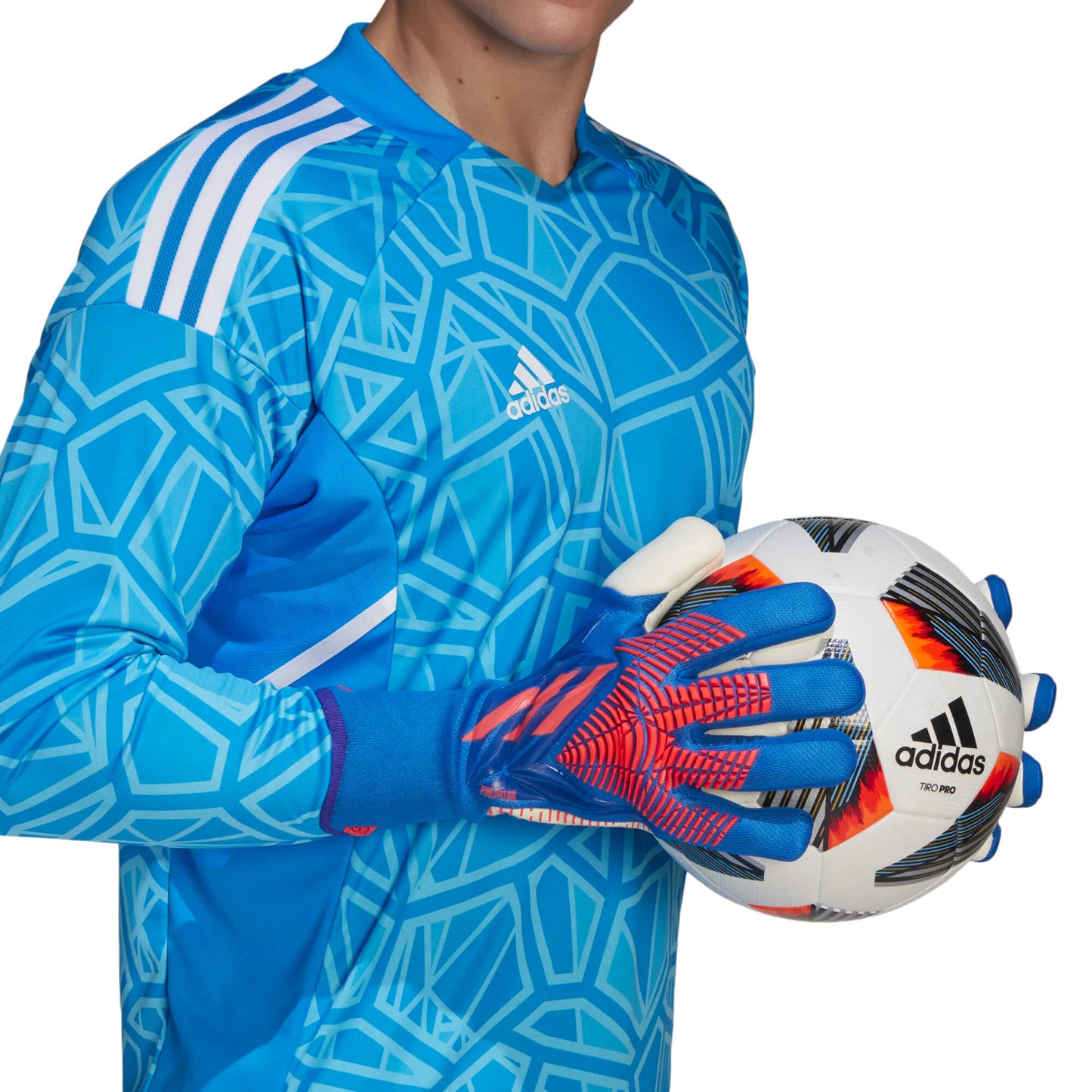 adidas Men's Predator Pro Fingersave Goalkeeper Gloves Sapphire Edge