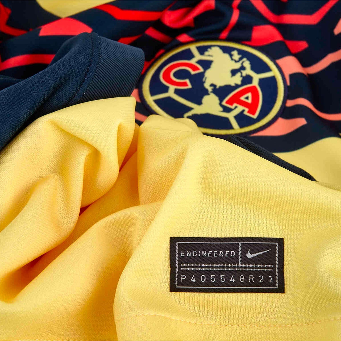 Nike Men's Club America 2021/22 Home Jersey Lemon Chiffon/Armory Navy