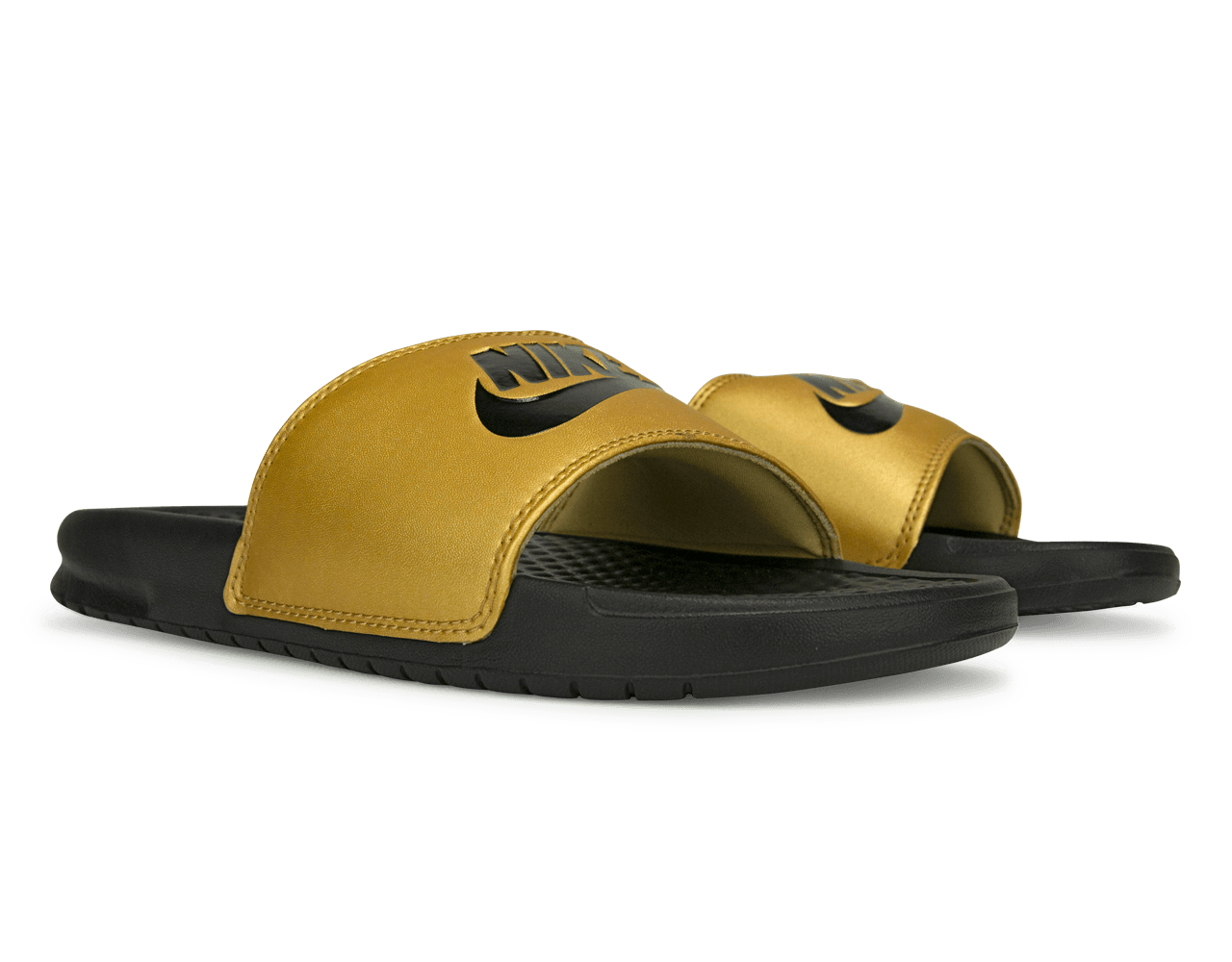 Nike Women's Benassi JDI Sandal Black/Metallic Gold