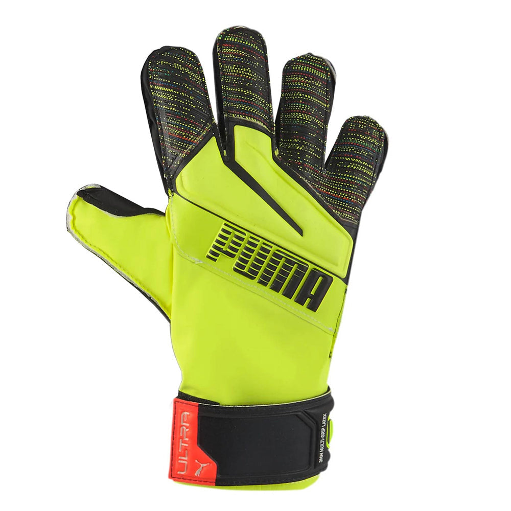 PUMA Kids Ultra Protect 3 RC Fingersave Goalkeeper Gloves Yellow/Black