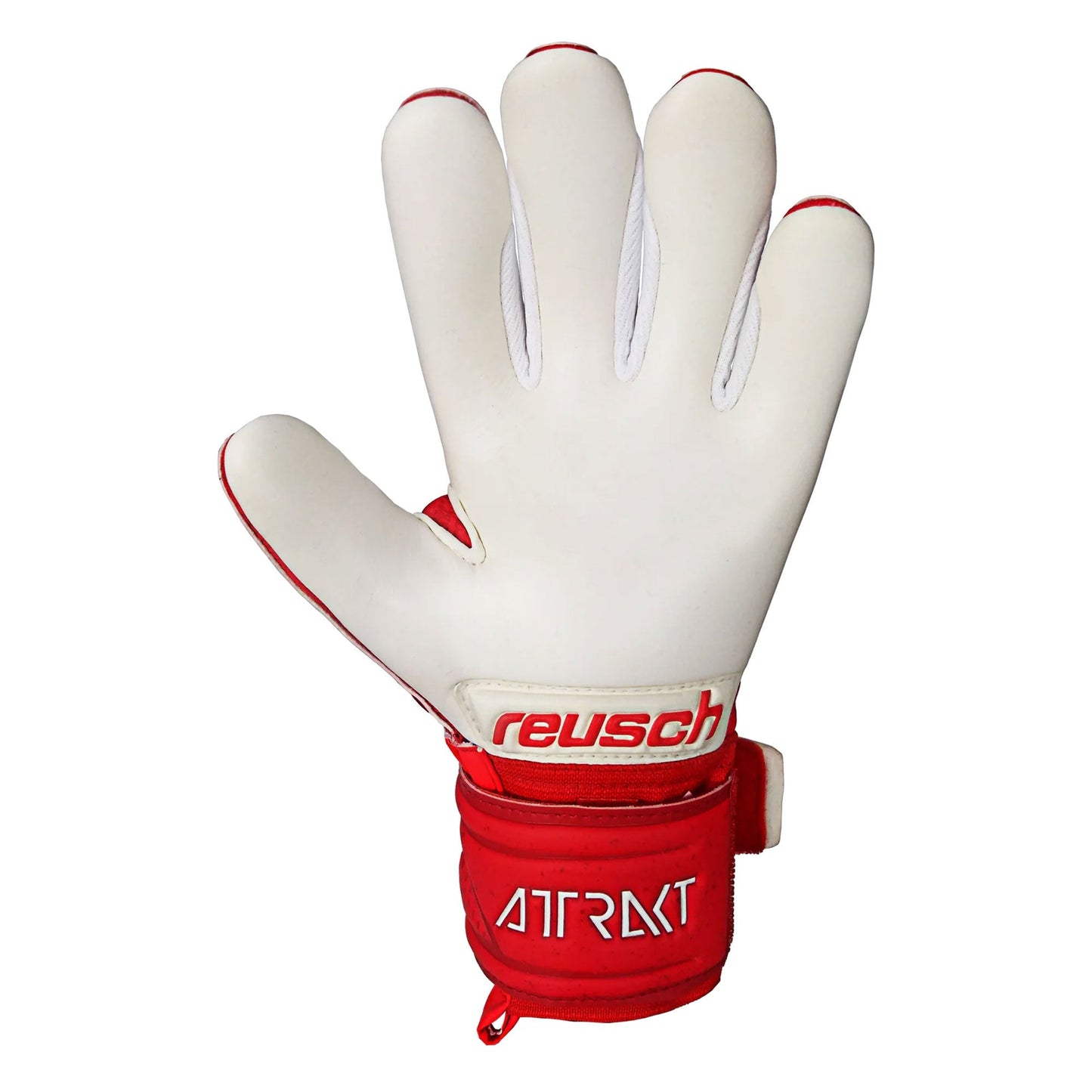 Reusch Kids Attrakt Grip Evolution Fingersave Goalkeeper Gloves Red/White