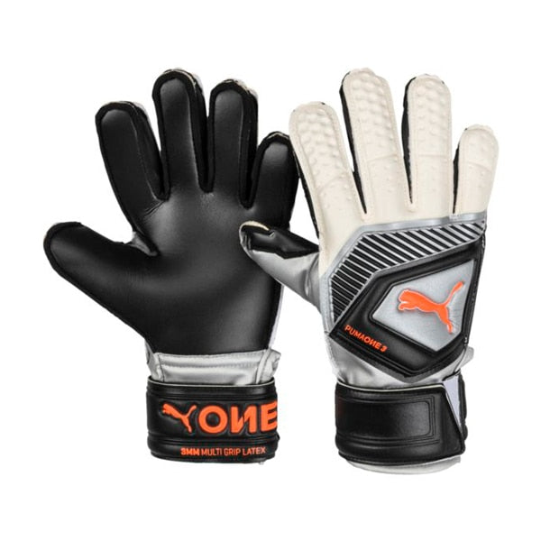 PUMA Kids One Protect 3 Fingersave Goalkeeper Gloves Black/White