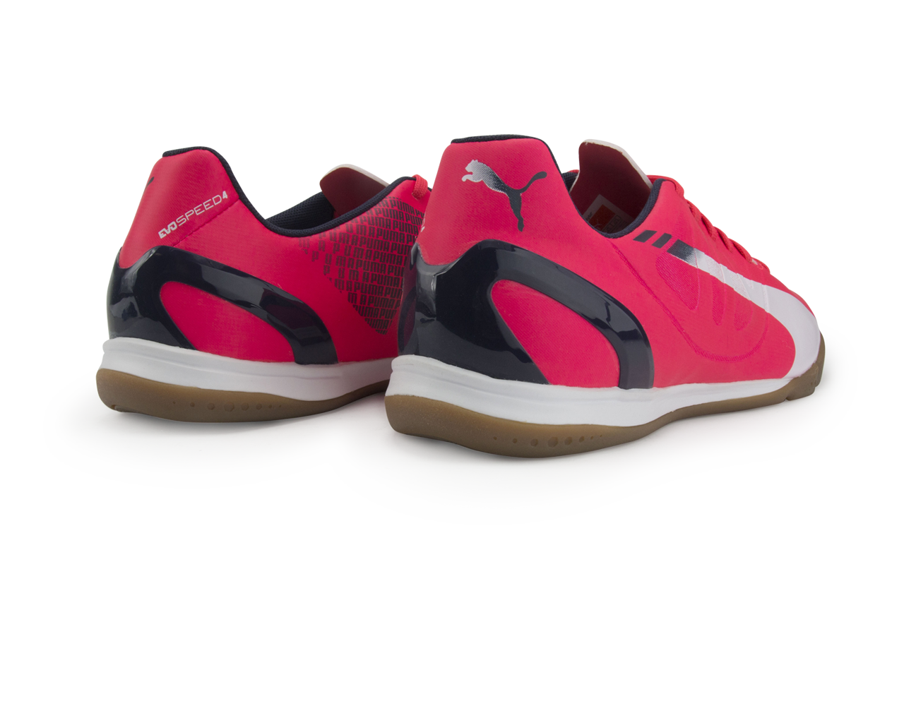 PUMA Men's 4.3 Indoor Soccer Shoes Bright Plasma/White/Peacoat