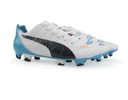 PUMA Men's evoPOWER 1.2 FG White/Black/Hawaiian Ocean