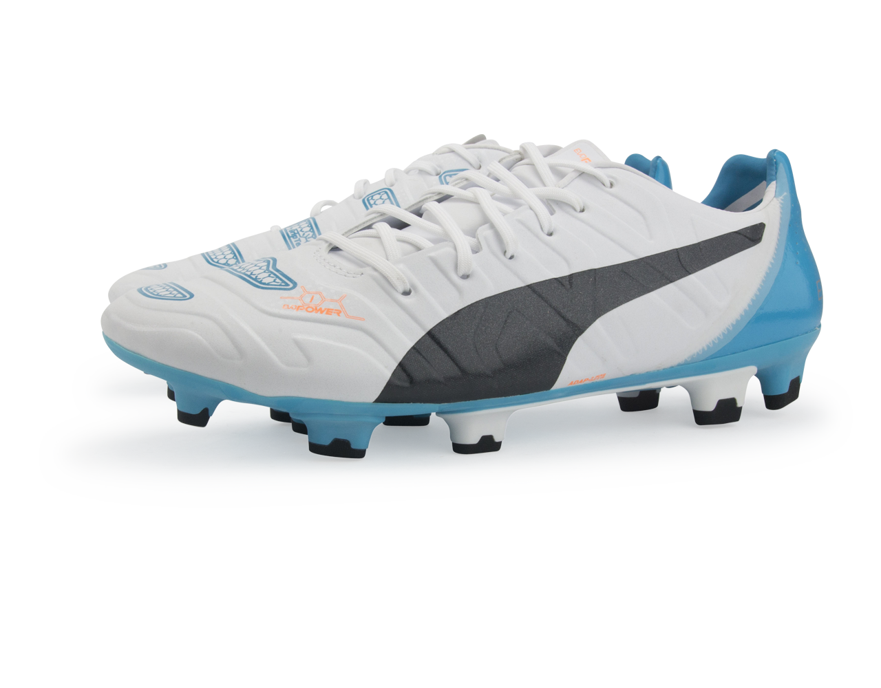 PUMA Men's evoPOWER 1.2 FG White/Black/Hawaiian Ocean