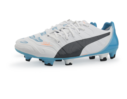 PUMA Men's evoPOWER 1.2 FG White/Black/Hawaiian Ocean