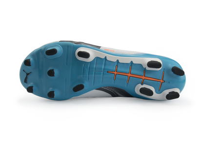 PUMA Men's evoPOWER 1.2 FG White/Black/Hawaiian Ocean
