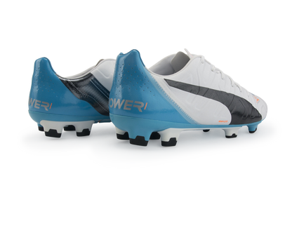PUMA Men's evoPOWER 1.2 FG White/Black/Hawaiian Ocean