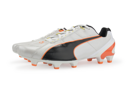 PUMA Men's King II EF+ FG Cleats White/Black/Flou Orange