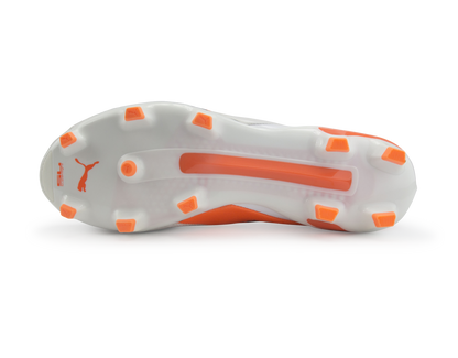 PUMA Men's King II EF+ FG Cleats White/Black/Flou Orange