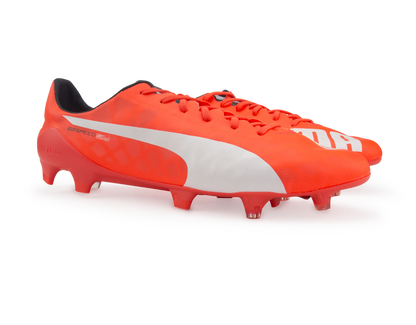 PUMA Men's evoSPEED SL FG Lava Blast/White/Total Eclipse