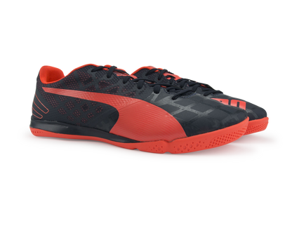 PUMA Men's evoSPEED Sala 3.4 Indoor Soccer Shoes Total Eclipse/Lava Blast/White