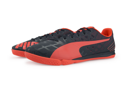 PUMA Men's evoSPEED Sala 3.4 Indoor Soccer Shoes Total Eclipse/Lava Blast/White