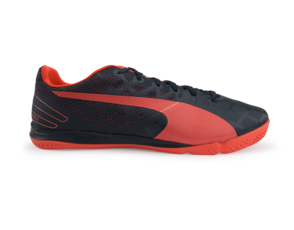 PUMA Men's evoSPEED Sala 3.4 Indoor Soccer Shoes Total Eclipse/Lava Blast/White