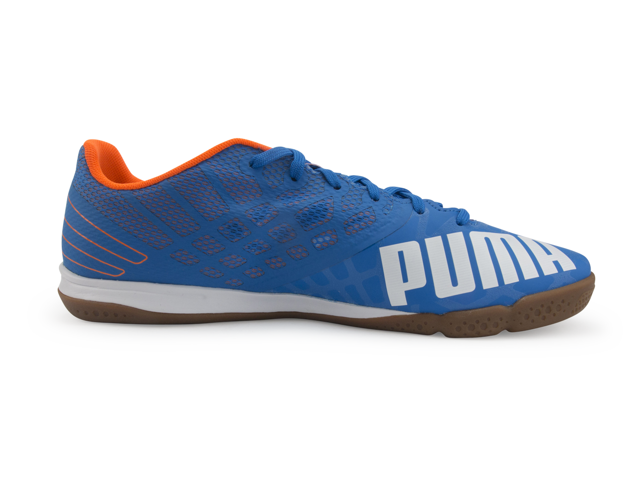 PUMA Men's evoSPEED Sala 3.4 Indoor Soccer Shoes Electric Blue/White/Orange