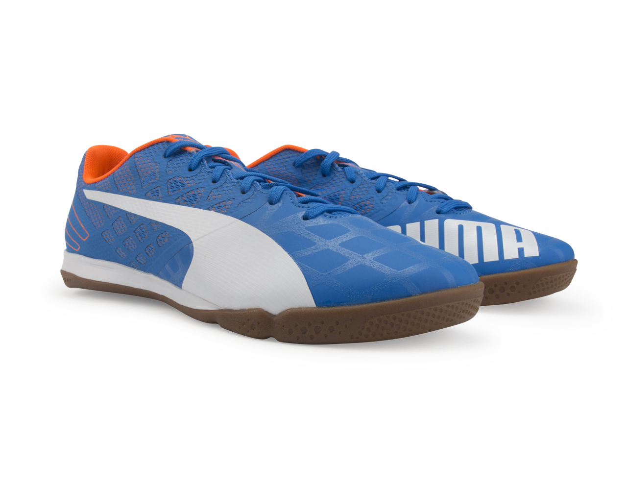 PUMA Men's evoSPEED Sala 3.4 Indoor Soccer Shoes Electric Blue/White/Orange