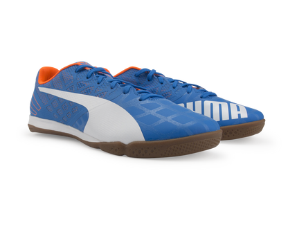 PUMA Men's evoSPEED Sala 3.4 Indoor Soccer Shoes Electric Blue/White/Orange