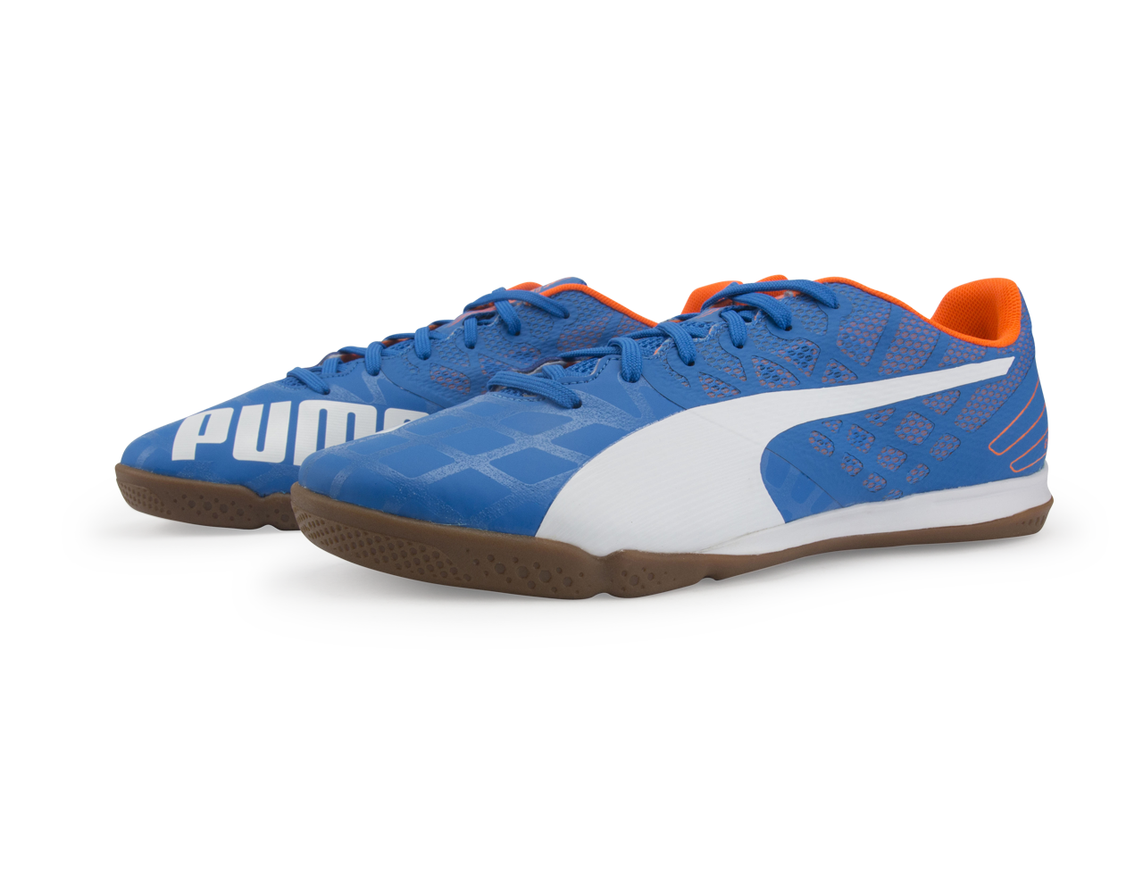 PUMA Men's evoSPEED Sala 3.4 Indoor Soccer Shoes Electric Blue/White/Orange
