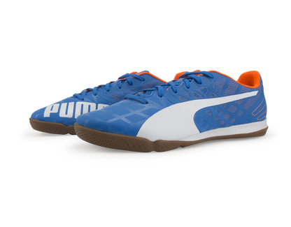 PUMA Men's evoSPEED Sala 3.4 Indoor Soccer Shoes Electric Blue/White/Orange