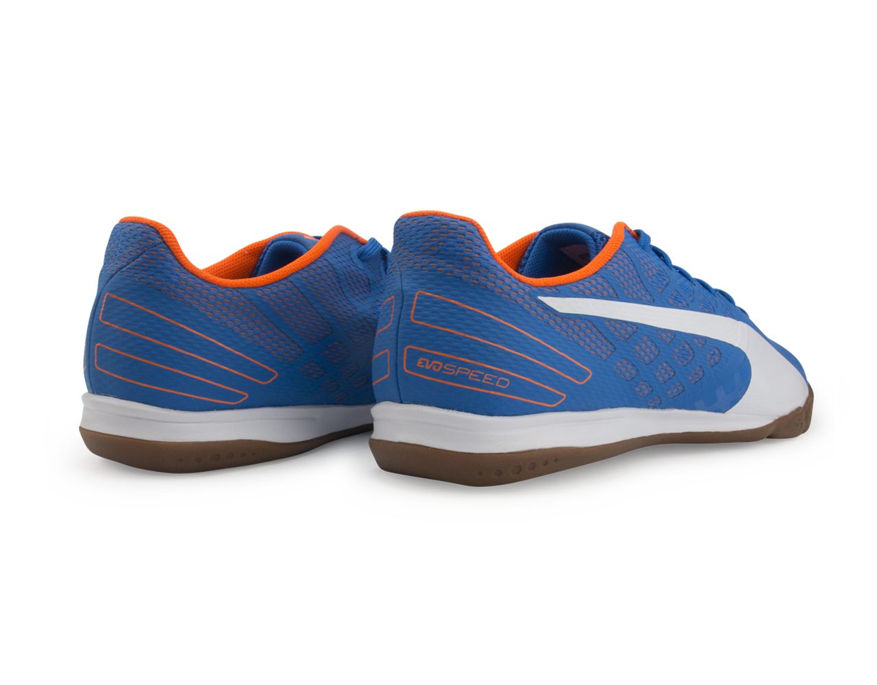 PUMA Men's evoSPEED Sala 3.4 Indoor Soccer Shoes Electric Blue/White/Orange