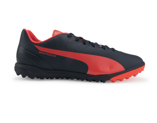 PUMA Men's evoSPEED 4.4 Turf Soccer Shoes Total Eclipse/Lava Blast/White
