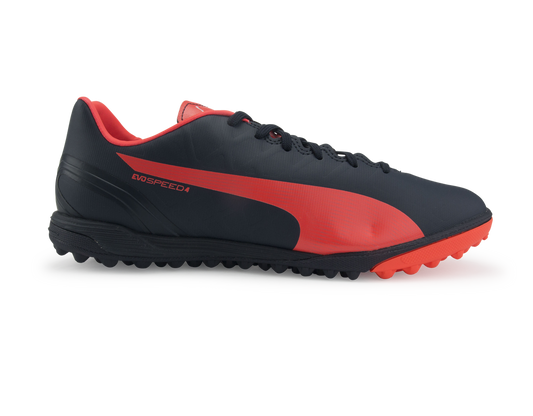 PUMA Men's evoSPEED 4.4 Turf Soccer Shoes Total Eclipse/Lava Blast/White