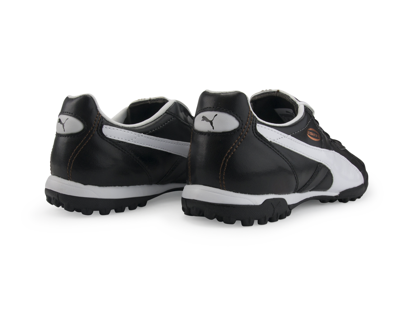 PUMA Men's Esito Classico Turf Soccer Shoes  Black/White/Bronze