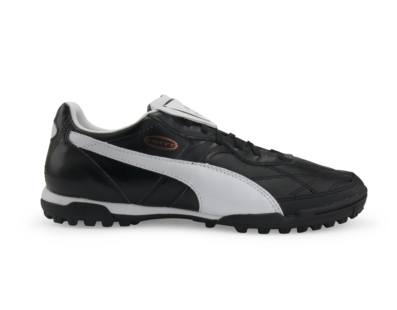PUMA Men's Esito Classico Turf Soccer Shoes  Black/White/Bronze