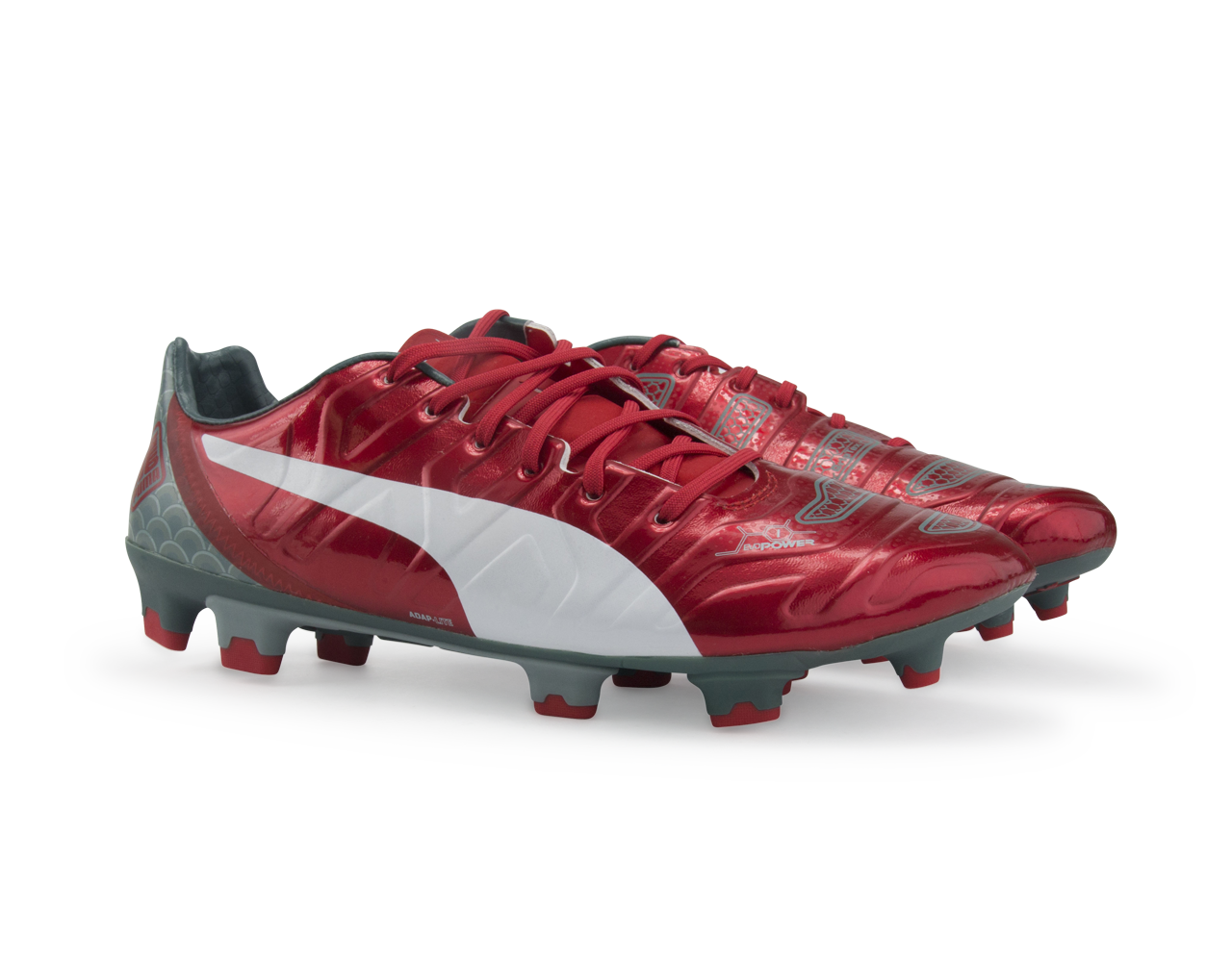 PUMA Men's evoPOWER 1.2 Graphic FG High Risk Red/White/Sea Pine
