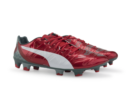 PUMA Men's evoPOWER 1.2 Graphic FG High Risk Red/White/Sea Pine