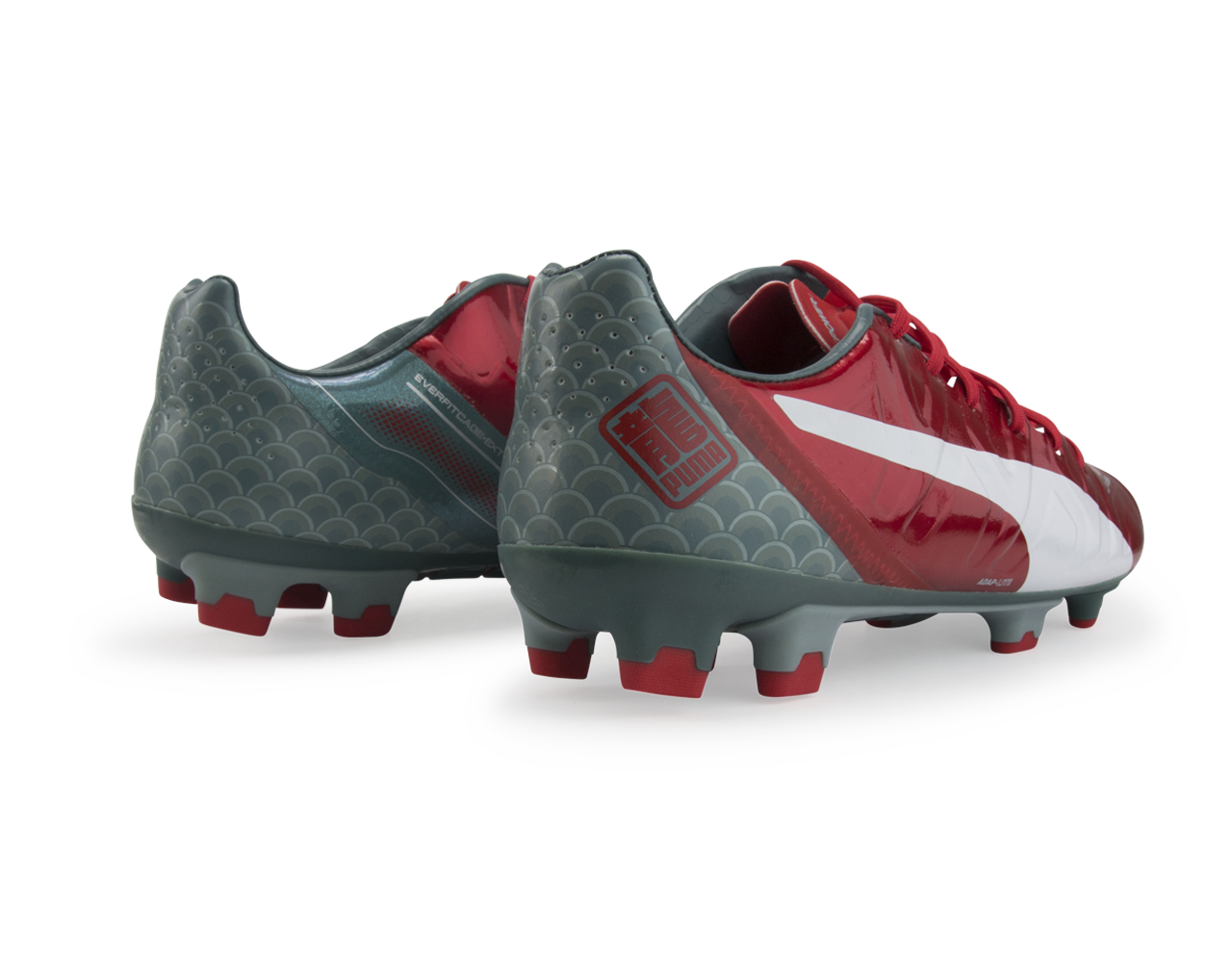 PUMA Men's evoPOWER 1.2 Graphic FG High Risk Red/White/Sea Pine