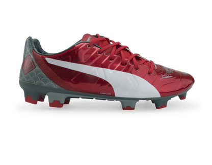 PUMA Men's evoPOWER 1.2 Graphic FG High Risk Red/White/Sea Pine