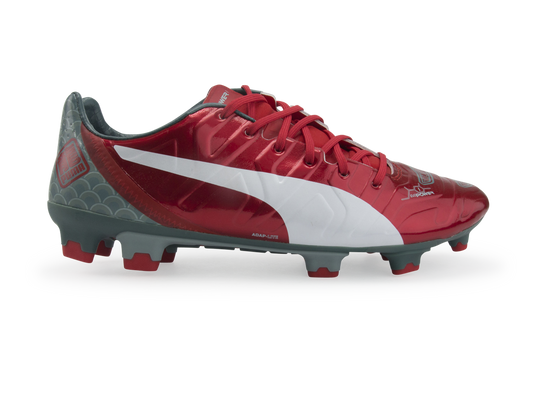 PUMA Men's evoPOWER 1.2 Graphic FG High Risk Red/White/Sea Pine