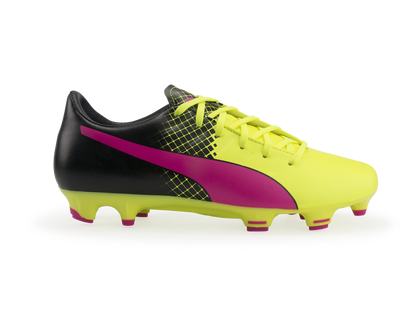 PUMA Men's evoPOWER 3.3 Tricks FG Pink Glo/Safety Yellow/Black
