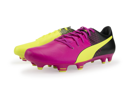 PUMA Men's evoPOWER 3.3 Tricks FG Pink Glo/Safety Yellow/Black