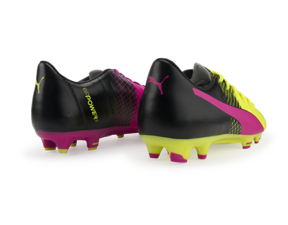 PUMA Men's evoPOWER 3.3 Tricks FG Pink Glo/Safety Yellow/Black