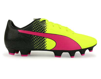 PUMA Men's evoSPEED 4.5 Tricks FG Pink Glow/Safety Yellow/Black