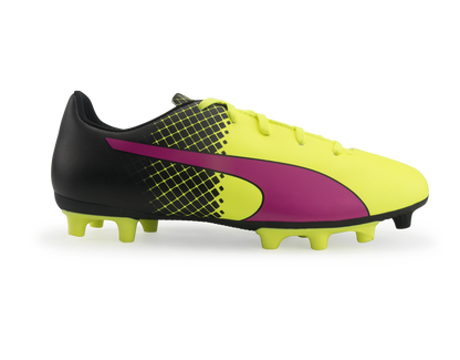PUMA Kids evoSPEED 5.5 Tricks FG Pink Glow/Safety Yellow/Black